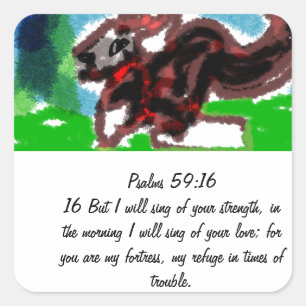 Adesivo Quadrado Jesus dá amor e força.