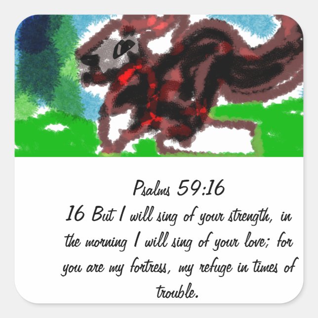 Adesivo Quadrado Jesus dá amor e força. (Frente)