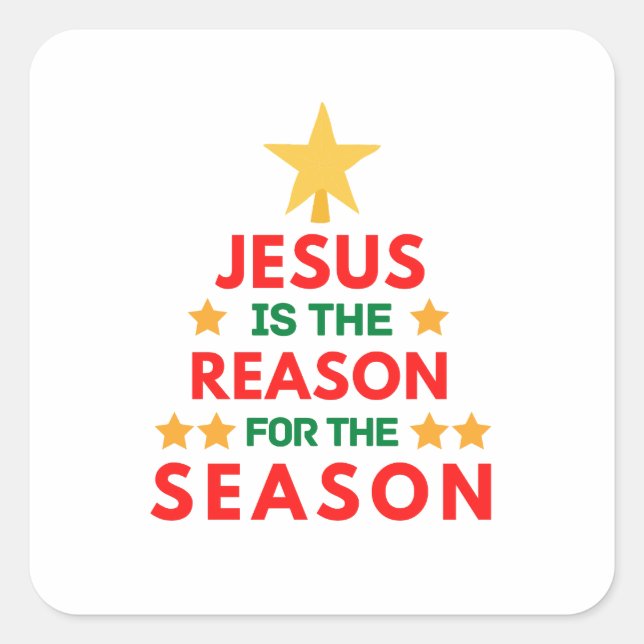 Adesivo Quadrado Jesus de Natal é o motivo da temporada (Frente)