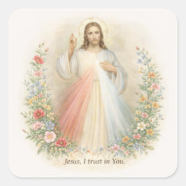 Adesivo Quadrado Jesus Divina Misericórdia Primeira Comunhão