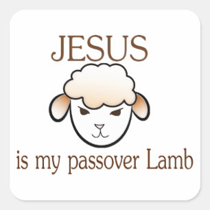 Adesivo Quadrado Jesus é a minha passagem Lamb