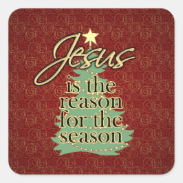Adesivo Quadrado Jesus é a razão do Natal cristão