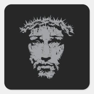 Adesivo Quadrado Jesus é Deus Rosto de Jesus