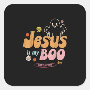 Adesivo Quadrado Jesus É Meu Boo Ele Te Ama Mais Fé Divertida St