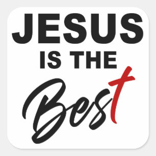 Adesivo Quadrado JESUS é o melhor - Crianças e Adultos Fé Cristã