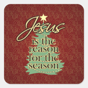 Adesivo Quadrado Jesus é o Natal do cristão da razão