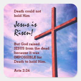 Adesivo Quadrado JESUS É Páscoa RISEN