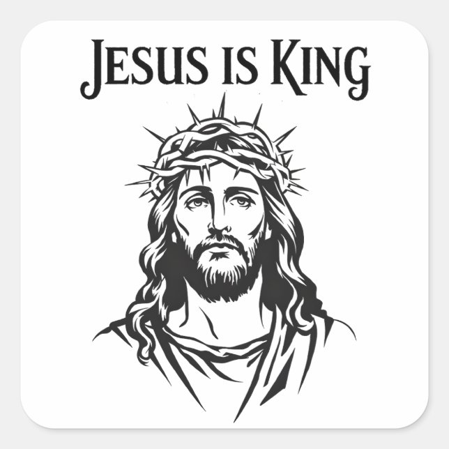 Adesivo Quadrado Jesus é rei (Frente)