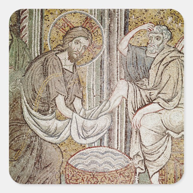 Adesivo Quadrado Jesus e St Peter (Frente)