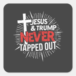 Adesivo Quadrado Jesus e Trump nunca foram presos