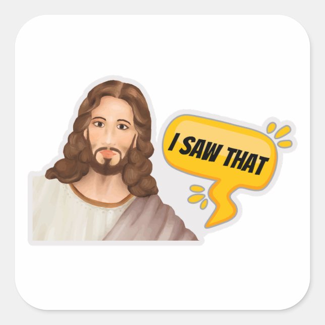 Adesivo Quadrado Jesus, Eu Vi Isso (Frente)