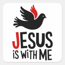 Adesivo Quadrado Jesus is with me Gitarrenplektra