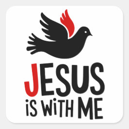 Adesivo Quadrado Jesus is with me Gitarrenplektra