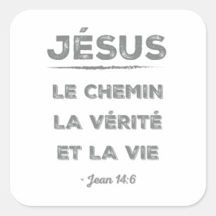 Adesivo Quadrado Jésus: le chemin, la vérité et la vie