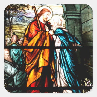 Adesivo Quadrado Jesus & Mary