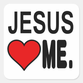 Adesivo Quadrado Jesus me ama os presentes de Jesus