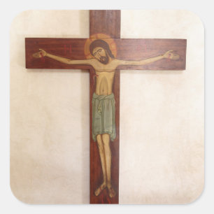 Adesivo Quadrado Jesus Na Arte Cruzada