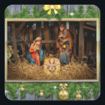 Adesivo Quadrado Jesus nascer<br><div class="desc">jesus christmas cristo mary,  festinha de neve ano feliz,  feliz animais de época de inverno,  pai santo bebê,  xmas magi christianity,  bíblia religiosa de criança estável,  religião noturna virgem da família,  natividade natal nascer,  nascimento joseph christian manger,  natal jesus cristo mary, </div>