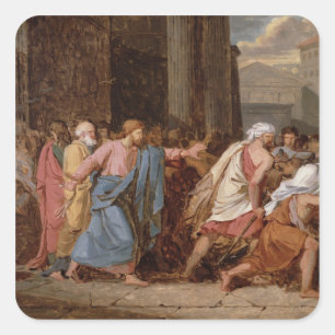 Adesivo Quadrado Jesus que conduz os comerciantes do templo