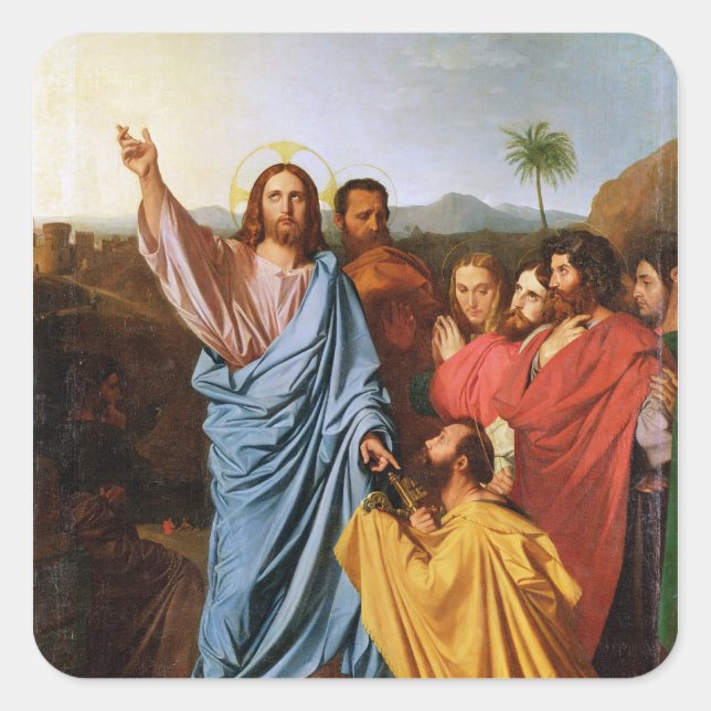 Adesivo Quadrado Jesus que retorna as chaves a St Peter, 1820 (Frente)