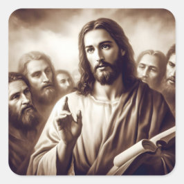 Adesivo Quadrado Jesus Representado Como Professor
