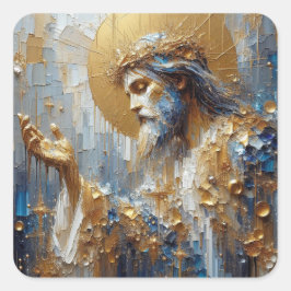 Adesivo Quadrado Jesus Rezando - Coleção de Artes da Série Jesus