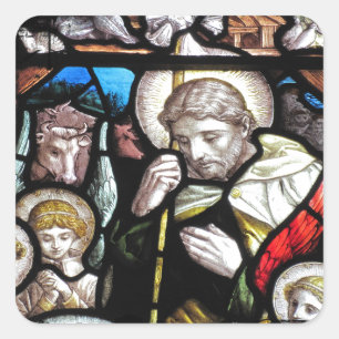 Adesivo Quadrado Jesus Shepherd Arte de Vidro Arrefecida