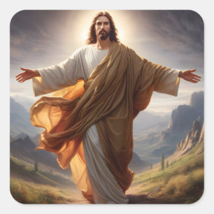 Adesivo Quadrado Jesus Stickers