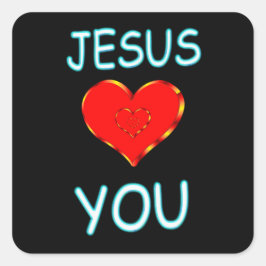 Adesivo Quadrado Jesus te ama