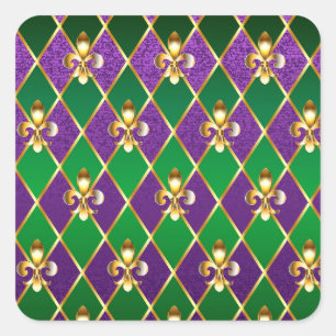 Adesivo Quadrado Jewelry Background Mardi Gras