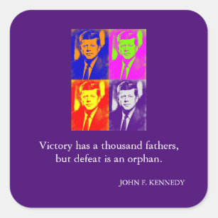 Adesivo Quadrado JFK John F. Kennedy Quote Vitória