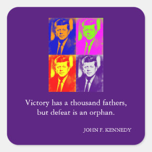 Adesivo Quadrado JFK John F. Kennedy Quote Vitória