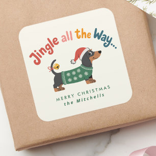 Adesivo Quadrado Jingle All the Way – Presente de Natal Fofo para A
