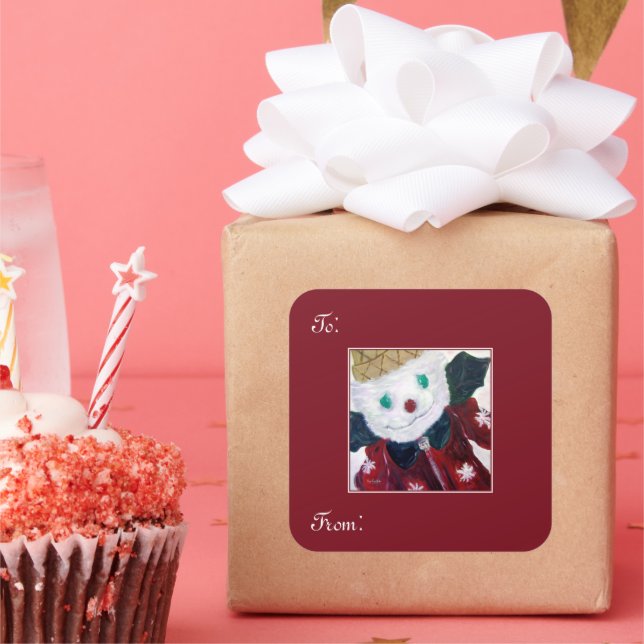 Adesivo Quadrado Jingle Bear (Festa)