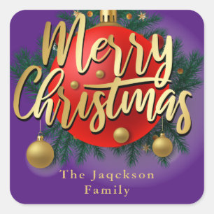 Adesivo Quadrado Jingle Bells Winter Branch Snowflake Natal