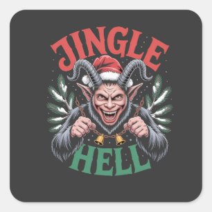 Adesivo Quadrado Jingle Hell Christmas Krampus Mau Xmas