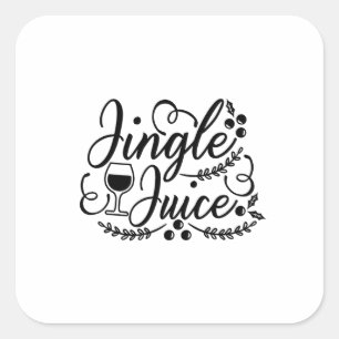 Adesivo Quadrado Jingle Juice Engraçado Bebendo de cerveja de Natal