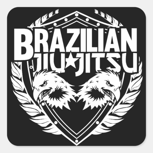 Adesivo Quadrado Jiu Jitsu Emblem (Frente)