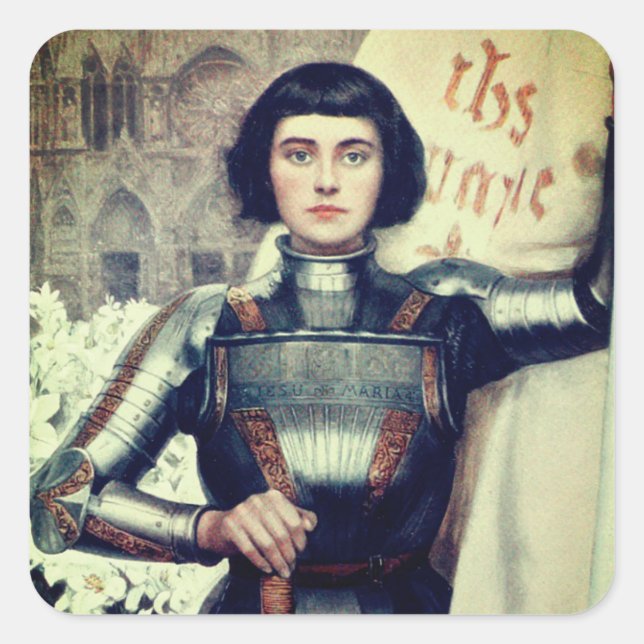 Adesivo Quadrado Joan of Arc (ilustração Albert Lynch) (Frente)
