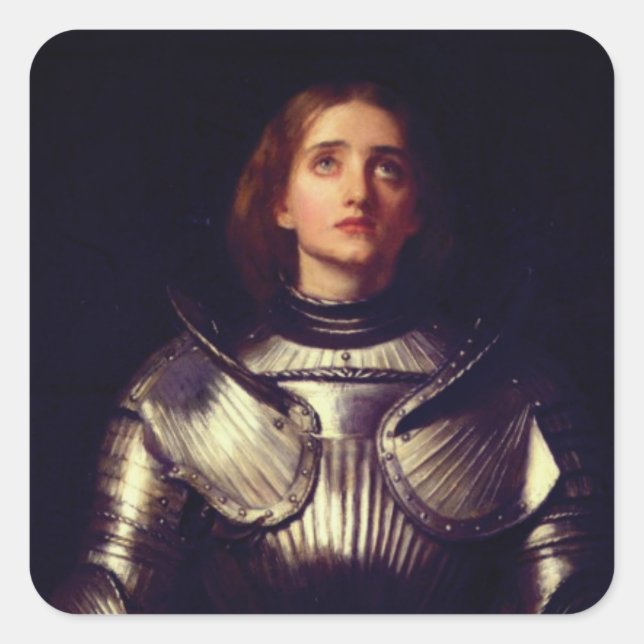 Adesivo Quadrado Joan of Arc por John Everett Millais (Frente)