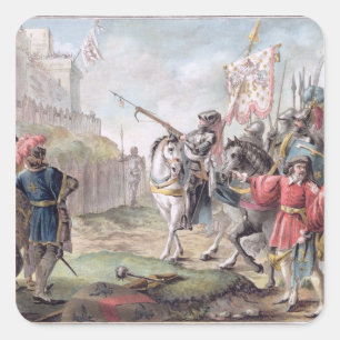 Adesivo Quadrado Joana do arco (1412-31) pede o inglês para sair