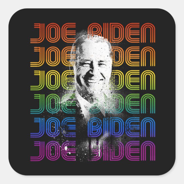 Adesivo Quadrado Joe Biden Pride (Frente)