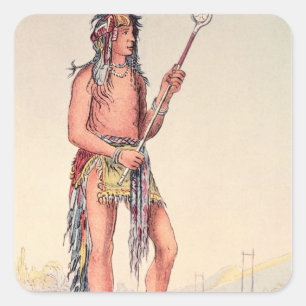 Adesivo Quadrado Jogador da bola de Sioux Ah-Nenhum-Je-Nange