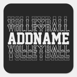 Adesivo Quadrado Jogador da Equipe de Logotipo de Voleibol em Desap