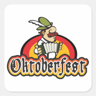 Adesivo Quadrado Jogador de Acordo Alemão do Oktoberfest