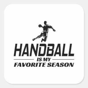Adesivo Quadrado Jogador de Andebol Equipe de Handballer Engraçado