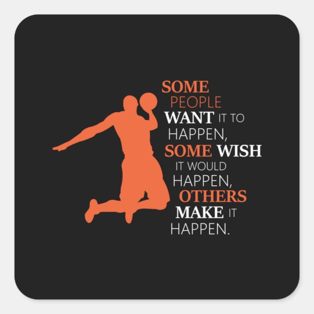 Adesivo Quadrado Jogador de Basquete Esportivo de Basquete Ideia de (Frente)