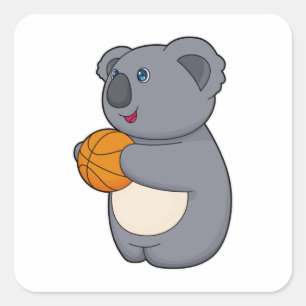Adesivo Quadrado Jogador de basquete Koala