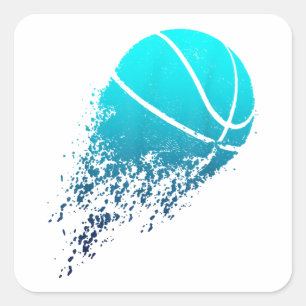 Adesivo Quadrado Jogador de basquetebol bola Ventilador de bola