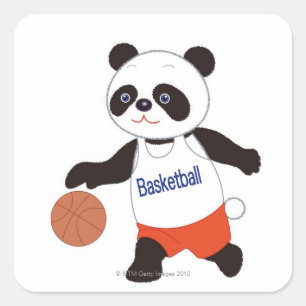 Adesivo Quadrado Jogador de basquetebol da panda que pinga